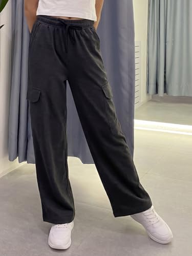 Image of Li'l Tomatoes Girls Cotton Track Pants | Soft & Comfortable Casual Summer Lower for Girls | Elastic Waist with Drawstring Everyday Wear | Side Stripe Straight Fit Trackpant | 9-16 Years |