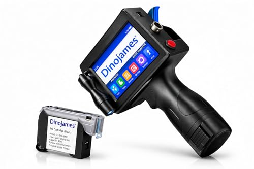 Image of dinojames Handheld Inkjet Printer, 4.3 inch Touch Screen, 600 DPI, Portable Batch Coding Machine for Date, MRP, Expiry, Barcode, QR Code Printing Size-12.7mm