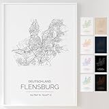 Mapdify Flensburg personalisiertes Stadtposter, dein 