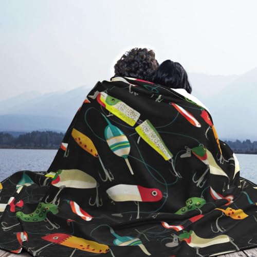 Couverture en flanelle imprimé pêche pour lit et canapé