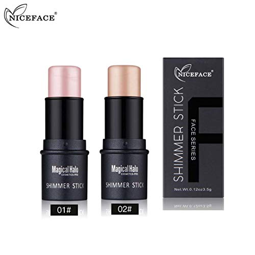 Highlighter Stick, NICEFACE Shimmer Cream Powder Waterproof Light Face Cosmetics ( 2 colors ) - Thumbnail 5