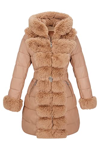 Amazon.com: RISISSIDA Puffer Coat Women Winter Down Faux Fur Lined