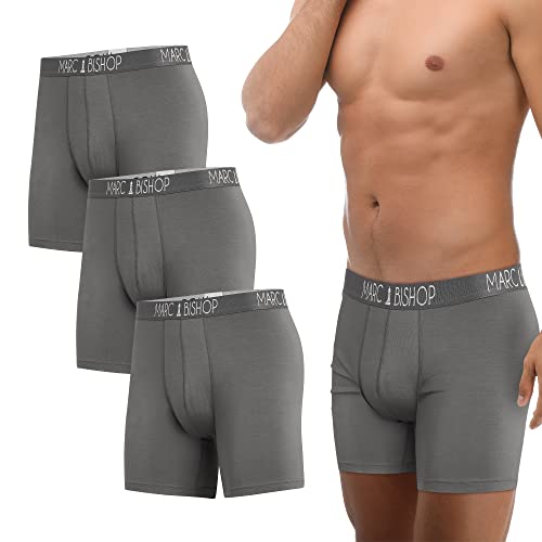 Marc Bishop Men's Underwear Boxer Brief No Fly Mens Briefs Ultra Luxury Performance Soft Moisture-Wicking
