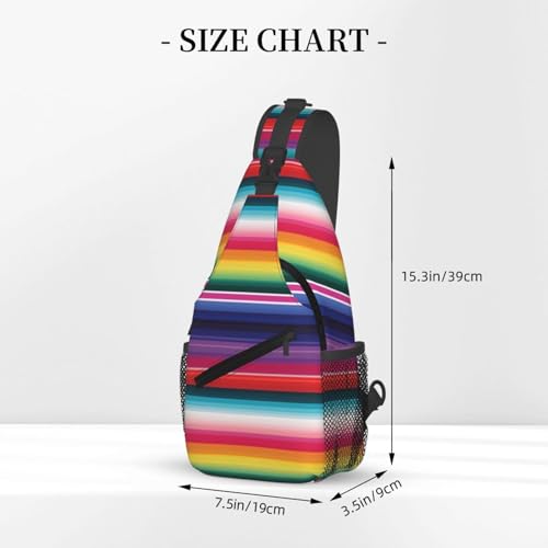 Bolso Sling para Hombre y Mujer con Rayas Mexicanas Coloridas miniatura 2