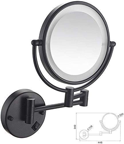 Miroir de salle de bain mural LED 20,3 cm rechargeable USB avec loupe 1x/3x pivotant - 2