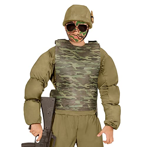 Widmann - Gilet Antiproiettile Per Bambini, Mimetico, Soldato, Esercito, Costumi Di Carnevale