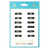 Erin Condren Designer Accessories - Monthly Adhesive Tabs, Neutral Metallic (Set of 12). Great for Organizing and Sorting in Planners, Agendas, or Notebooks by Month