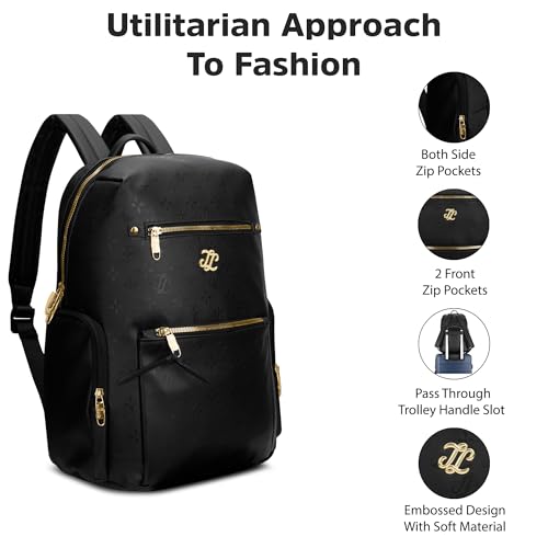 Image of Lavie Signature Women's Colourblock Butte 21L Fashion Backpack for Women | Fits Upto 15.5 Inch Laptop | Fashion Backpack for Work | Ladies purse | Stylish Shoulder Bag | Gift for Women