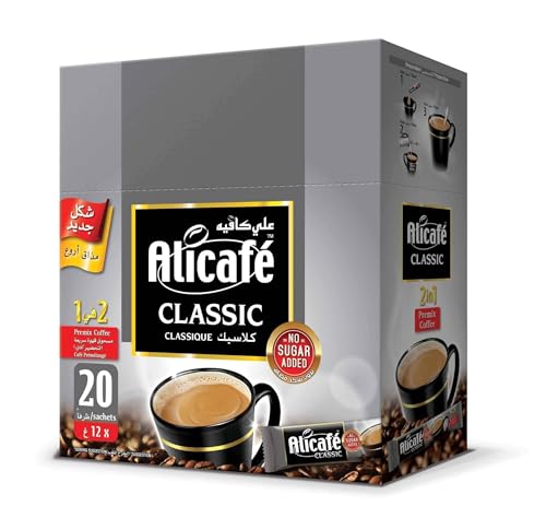 Image of Alicafe Classic 2 in 1 No Sugar Added (20 Sachets) Coffee Box, 240g (Pack of 2)