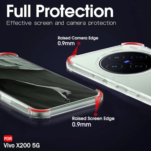 Image of TheGiftKart Crystal Clear Back Cover Case for Vivo X200 5G | 360 Degree Protection | Shock Proof Design | Transparent Back Cover Case for Vivo X200 5G (PC & TPU, Transparent Bumper)