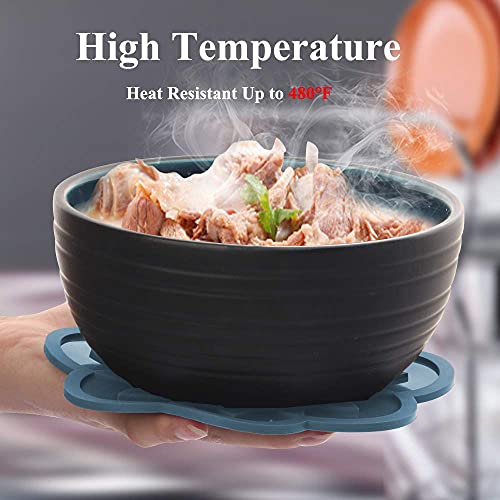 Image of Silicone Trivets Mats, Silicone Hot Mats Set, Silicone Hot Pads, Silicone Pot Mat for Countertop, Trivet Pads Heat Resistant, Table Placemats (Pack of 4 Peacock)