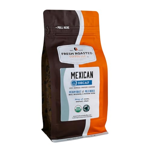 Image of Fresh Roasted Coffee, Organic Mexican Water-Processed Decaf | USDA Organic, 100% Single Origin, Kosher | Medium Roast 12 oz Ground