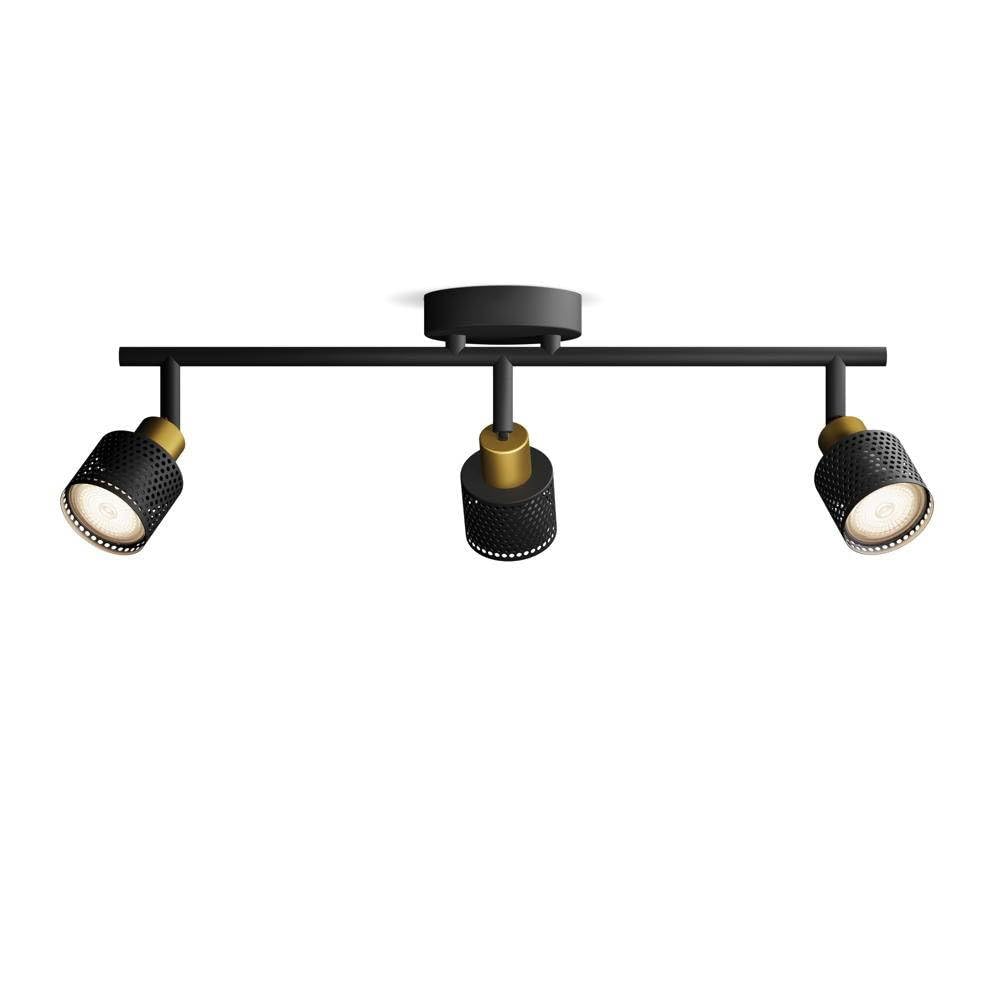Philips Niall Spot 3 têtes, GU10 non inclus, Laiton, IP20