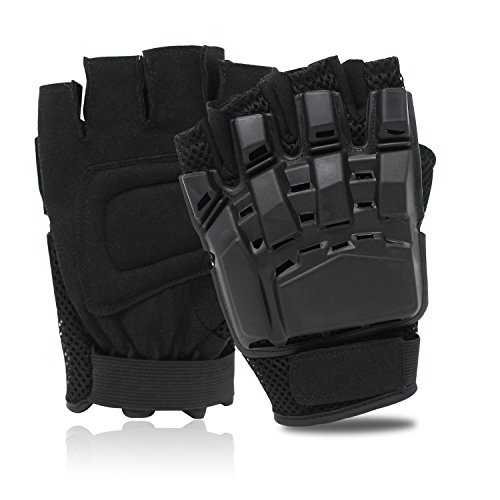Xcellent Global Gants Demi-Doigt Airsoft Taille XL, pour l'équitation, Le Sport, Le tir, Le Paintball, Noirs FS035XL Cover