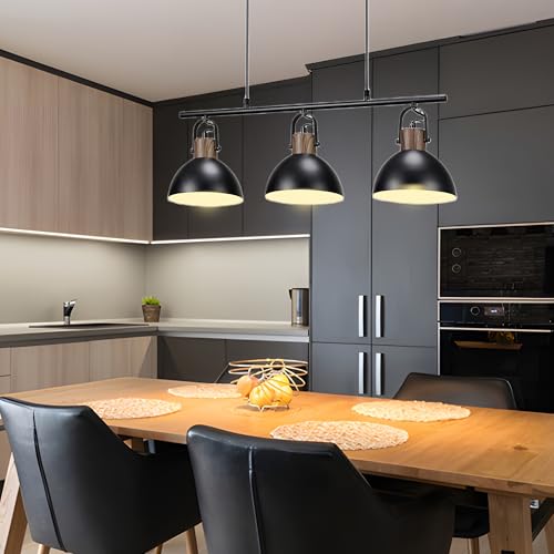 Lámpara para barra de bar o comedor con tres luces industriales E27 5
