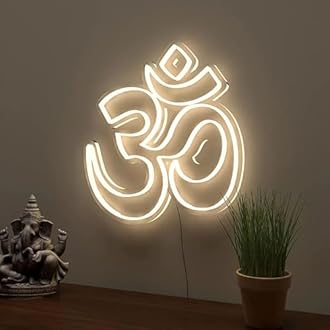 RGY Om Led Neon Light for Wall, Office, Pooja room, Mandir Decoration, Home Decor, Diwali Gift - (8"Inch x 9"Inch - Warm White)