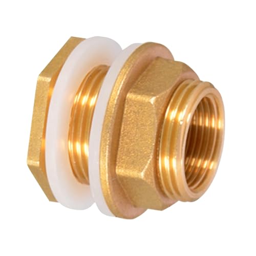 XIAOXIAOYU Conector de manguera de jardín, conector roscado de latón para tanque de agua, manguera de grifo de jardín, accesorios de tubería de latón, accesorio de tanque de unión de tuerca