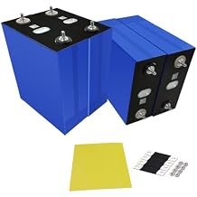 LiFePO4 Cell 3.2V 330Ah 4 Pack Lithium Battery Cells with M6 Studs, Includes Busbars and M6 Nuts, A+ Grade 4000-15000 Life Cycles, 10+Year LifeSpan, Deep Cycle Rechargeable