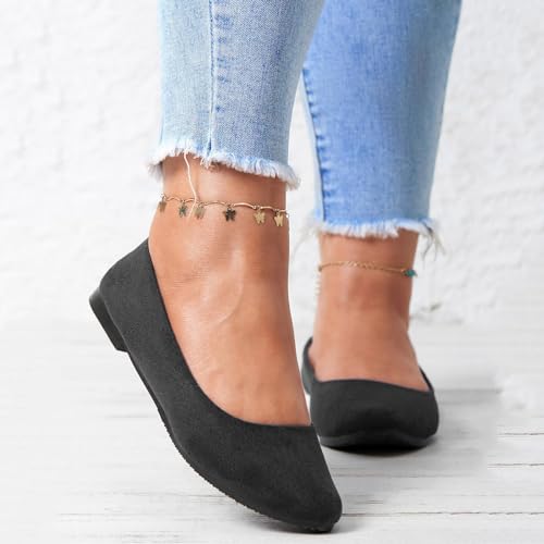 Generic Pointed Toe Flats for Women Dressy Casual, Low Heel Dress Shoes Comfortable, Slip-on Business Work Loafer Shoes Ballet Flats2