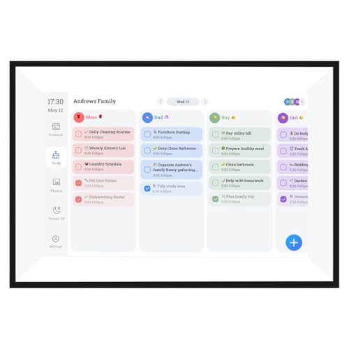 YDuupxe Family Planner Electronic Calendar, Touchscreen Digital Organizer with Smart Chore Chart, 10.1 Inch HD Screen for Family Management