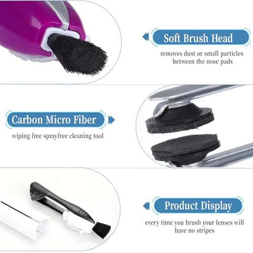 Limpador de óculos, 4 peças, limpador de óculos, limpador de óculos portátil, mini escova de óculos