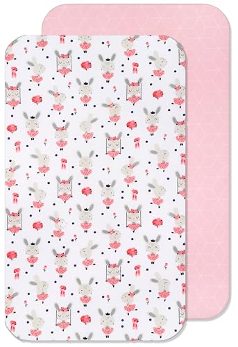 Lovely Hippo Lenzuola 80x160cm 2PZ - 2 Lenzuola con Angoli 100% Cotone per Letto Montessori 80x160cm (80 x 160 cm, Ballerina Rosa)