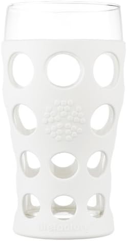 Lifefactory 20-Ounce Indoor/Outdoor Protective Silicone Sleeve Beverage Glass, 4-Pack, Orange, Grass Green, Cobalt, Huckleberry,LF340400C4