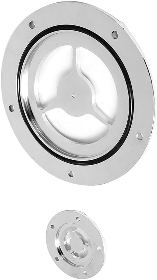 Riloer Derby Timer Clutch Timing Covers, 5 Holes Motorcycle Derby Timing Timer Covers Engine Cover CNC Aluminum, Compatible with Harley Electra Glide Road King Softail, Chrome