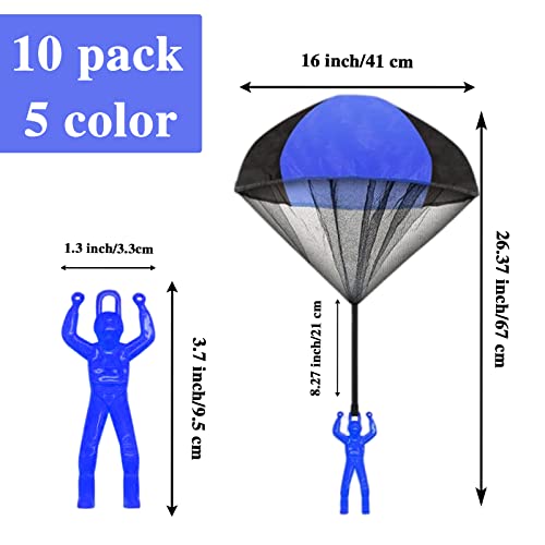 10 Pcs Parachute Toy,Tangle Free Throwing Toy Parachute,Outdoor Toss It Up Flying Toys for Kids,Gifts(5 Colors)