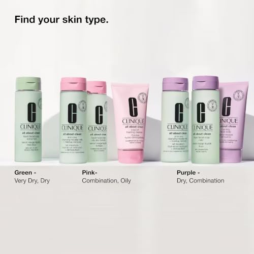Image of Clinique All About Clean Liquid Facial Soap | Gentle Face Cleanser For Oily Skin | Type 3 & 4 Face Wash | Step 1 in 3-Step Skin Care Routine, 30ml