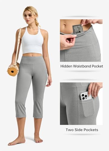 Pantacourt de yoga taille haute Willit conçu en textile extensible durable de 53,3 cm - 4