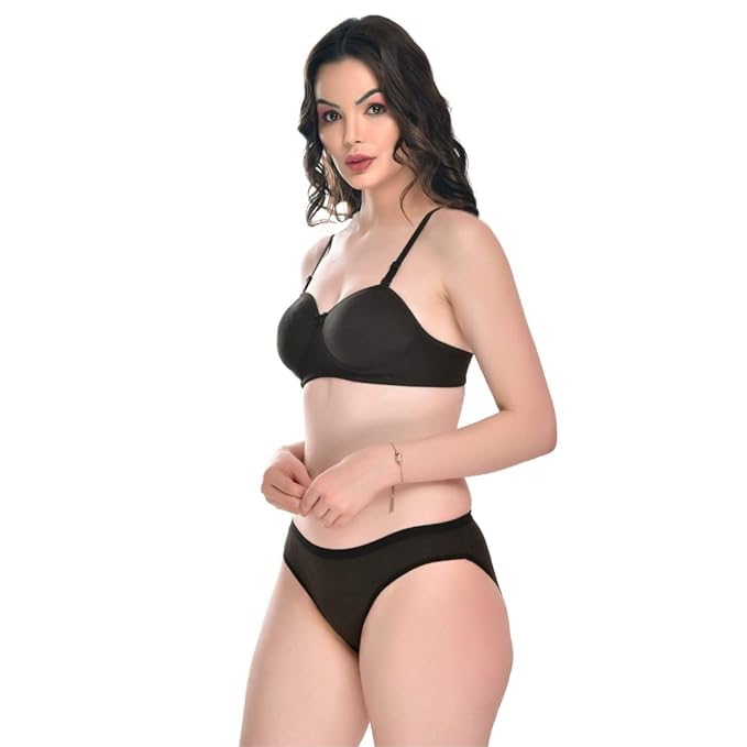 Womens Lingerie Set with Full Lightly Padded Wire Free Bra Panty Set(Size-30) Pack of 1-image-40