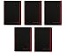 Black n' Red Twin Wire Poly Cover Notebook, 8-1/4" x 5-7/8", Black/Red, 70 Ruled Sheets, Sold as 5 Pack (C67009)