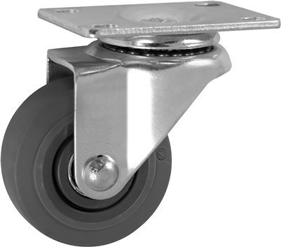 CasterHQ - 3 X 1.25 Light Duty Thermo Rubber Wheel - Swivel Caster - Light/Medium Duty Equipments