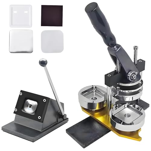 Máquina para Hacer imanes de Nevera con Foto Cuadrada de 2 x 2 Pulgadas, Prensa para Hacer imanes de Fotos DIY, con Cortador de Papel y 100 Materiales, para Pegatinas de Fotos/Nevera