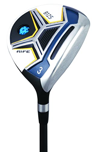 Rife Golf Men's Rife 812s #3 Wood Golf Club, Right Handed Regular Flex with Men's Size Black Pro Velvet Grips