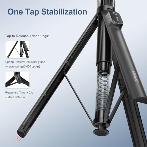 Image of 66 inch Automatic Phone Tripod Stand with Remote, Cell Phone Tripod for iPhone Video Recording & Live Streaming, Adjustable Selfie Stick Tripod for Content Creators, Vloggers (Black)
