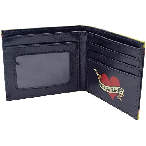 kreepsville 666 Gothic Elvira Mistress of the Dark Flame Skull Heart Tattoo Bi Fold Wallet3