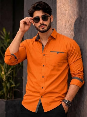 Image of Amazon Brand - INKAST Cotton Shirt for Men | Regular Fit Full Sleeve Casual Shirt | Stylish Formal Office Wear Shirts for Men | Soft Comfortable Breathable Cotton Fabric | Fashionable Office Wear