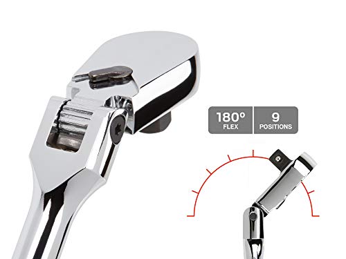 Tekton 1/4, 3/8, 1/2 Inch Drive Flex Head Ratchet Set (4-Piece) | Srh99001 #TOP2