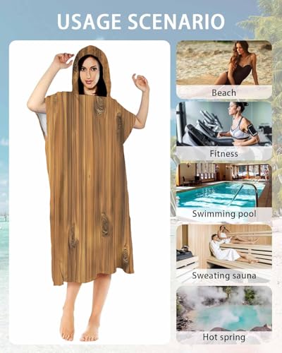 Poncho à capuche séchage rapide et léger pour plage et surf