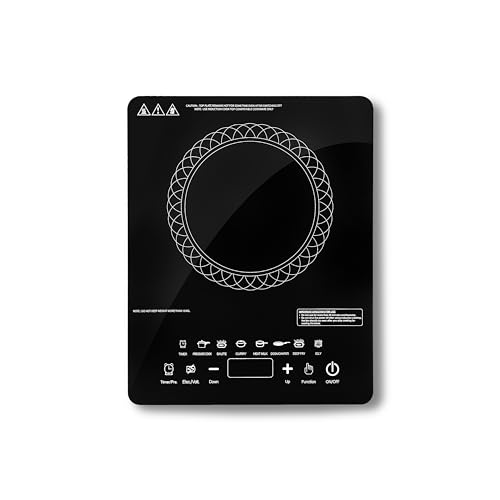 Image of Pencil Viva 1800W Induction Cooktop | Touch Control | BIS Certified | 4.5KV Surge Protection | 7 Preset Cooking Functions | Energy Efficient Electric Induction Stove for Home