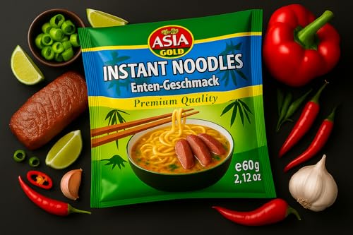 Asia Gold Instant Nudeln Probierset (30er Pack) – Asiatische Fertignudeln mit Entengeschmack - (30er Pack, Ente)