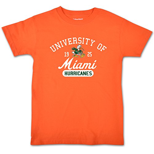 College Kids NCAA Miami Hurricanes Youth Short Sleeve Tee, Size (14-16)/Large, Orange