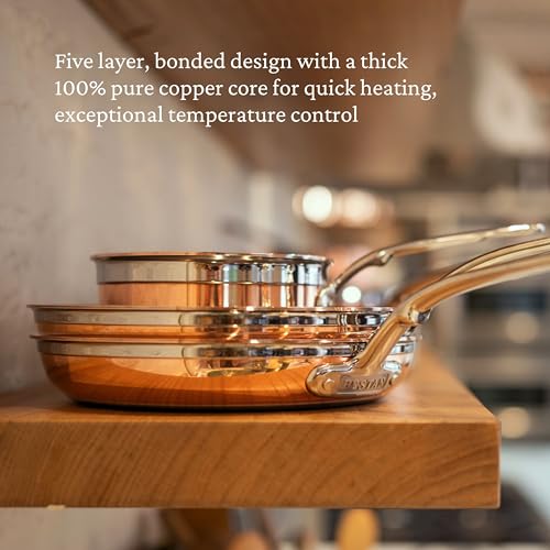 Image of Hestan - CopperBond Collection - 100% Pure Copper Frying Pan, Induction Cooktop Compatible, 11-Inch