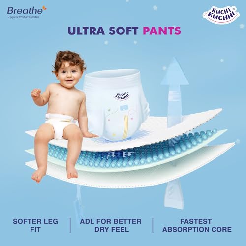 Image of Premium super soft baby diaper with a 3D bubble top and super absorbent core | Added active leak barriers and wetness indicators - M Size, 34 Count