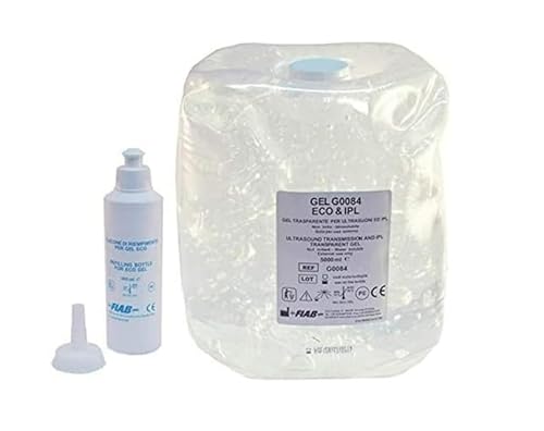 SECOSTORE - Gel conduttore per ultrasuoni, ecografia, ECG, trasparente 5 litri con bottiglia 250 ml