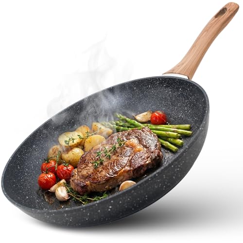 La mejor selección de Cazuelas de Teflon de esta semana. 41 INGEQUIS Sartén con Revestimiento Antiadherente, Sartén de Piedra de Alemania 100% Libre de PFOA, Conducción Uniforme y Rápida, Apto Universal para Estufas de Gas, Eléctrica,...