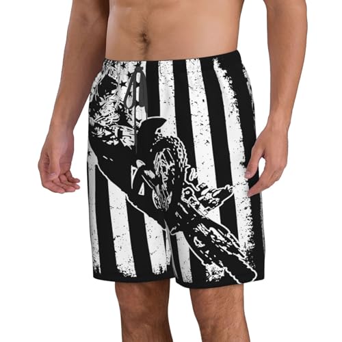 Wrench American Flag Car Mechanic Men's Beach Shorts Quick Dry Swim Shorts with Pockets Hawaii Board Trunks4