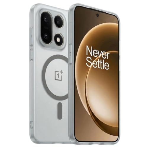 Image of DIZORO Matte Case for Oneplus 15 Compatible with MagSafe, Camera Lens Full Protection, Shockproof Translucent Frosted TPU Soft Phone Cover, Anti-Fingerprint (Grey)